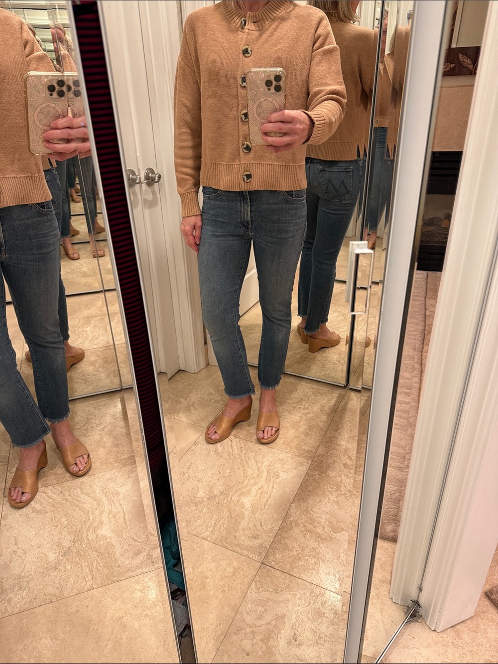 MOTHER insider crop step fray 27